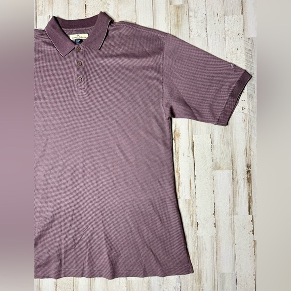 Tommy Bahama Silk Cotton Polo Shirt Mens Large Purple Golf Short Sleeve Classic - Picture 2 of 9
